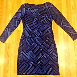 Ralph Lauren Size 14 (XL) Blue and Black Dress